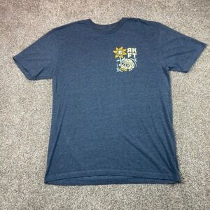Rokfit Athletic Streetwear Mens XL Blue Heather Skull Sunflower Graphic T-Shirt